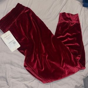 RED VELVET JOGGERS - SIZE MEDIUM